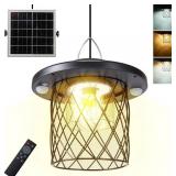 HULPPRE 3000lm Solar Shed Light,Daytime or Night,Classic Metal Solar Lights Indoor&Outdoor with E27 Bulb,Cool or Warm White,5 Modes Barn,Chicken Coop Light,Pendant Lamp for Patio,Garden,Yard,Gazebo