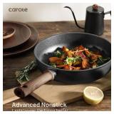 CAROTE Nonstick Pots and Pans, Induction Cookware Set Kitchen Cooking Sets, Non Stick w/Frying Pan (PFOS, PFOA Free), Black, 16pcs