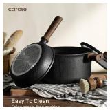 CAROTE Nonstick Pots and Pans, Induction Cookware Set Kitchen Cooking Sets, Non Stick w/Frying Pan (PFOS, PFOA Free), Black, 16pcs