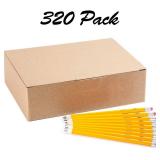 Madisi Wood-Cased #2 HB Pencils, Yellow, Pre-sharpened, Bulk Pack, 320 pencils