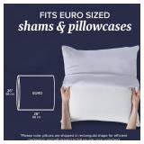 Beckham Hotel Collection Euro Size Throw Pillows (Set of 2), 26 x 26 Down Alternative Pillow Insert for Bed, Couch, and Sofa