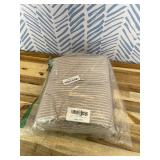 Wake In Cloud - Striped Cotton Duvet Cover Set, 100% Washed Cotton Textured Percale Bedding Set, Ticking Stripe Pinstripe Farmhouse, 3 Pieces, Tan, Full Size