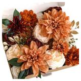 Lookein Artificial Flowers for DIY Wedding Decoration Bridal Bouquet Table Centerpieces Flower Garland Arch Flower Decoration Home Decor, Rustic Terracotta