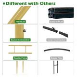 Queension Extra Large Garden Arch 7.2Ft Wide 9.2Ft High, Wedding Arch for Ceremony, Outdoor Garden Trellis for Climbing Plant, Metal Balloon Arches Backdrop Stand with Prongs Base, Gold