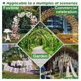 Queension Extra Large Garden Arch 7.2Ft Wide 9.2Ft High, Wedding Arch for Ceremony, Outdoor Garden Trellis for Climbing Plant, Metal Balloon Arches Backdrop Stand with Prongs Base, Gold