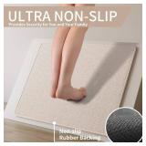 Kitchen Mats for Floor, Super Absorbent Kitchen Rugs Non Slip Washable, Soft Imitation Linen Braided Kitchen Runner Rug, Standing Mat Kitchens Sink Mat, Easy to Clean, Beige 17x30