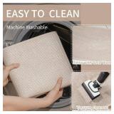 Kitchen Mats for Floor, Super Absorbent Kitchen Rugs Non Slip Washable, Soft Imitation Linen Braided Kitchen Runner Rug, Standing Mat Kitchens Sink Mat, Easy to Clean, Beige 17x30