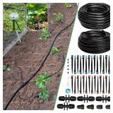 240FT Drip Irrigation System Kit, Automatic Garden Watering System for Plant, Greenhouse, Yard, Lawn, with 1/2 inch 1/4 inch Irrigation Tubing Hose and Accessories