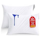 Utopia Bedding Waterproof Pillow Protectors Zippered Standard Size (2 Pack, White), Zippered Pillowcases, Bed Bug Proof Pillow Encasement Covers 20 x 26 Inches
