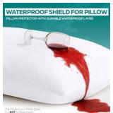 Utopia Bedding Waterproof Pillow Protectors Zippered Standard Size (2 Pack, White), Zippered Pillowcases, Bed Bug Proof Pillow Encasement Covers 20 x 26 Inches