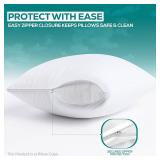 Utopia Bedding Waterproof Pillow Protectors Zippered Standard Size (2 Pack, White), Zippered Pillowcases, Bed Bug Proof Pillow Encasement Covers 20 x 26 Inches