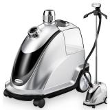 Retails for $130! Anthter Steamer for Clothes, 1500W Powerful Standing Garment Steamer with Roll Wheels, 2.4L Water Tank for 90 Mins Continuous Steaming, 35s Fast Heat-up (Silver)