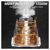 Retails for $130! Anthter Steamer for Clothes, 1500W Powerful Standing Garment Steamer with Roll Wheels, 2.4L Water Tank for 90 Mins Continuous Steaming, 35s Fast Heat-up (Silver)