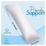 Utopia Bedding Full Body Pillow for Adults (White, 20 x 54 Inch), Long Pillow Insert for Sleeping, Ideal for Side Sleepers