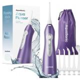 AquaSonic Water Flosser - Cordless Rechargeable Water Flossers for Teeth Cleaning - Waterproof Aqua Flosser, Portable Oral Irrigator for Dental Cleaning with 5 Jet Tips Braces Home Travel