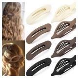 8 PCS Flat Hair Clips, 2 Styles French Claw Clips Strong Hold for Women Girls Thin Hair