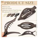 8 PCS Flat Hair Clips, 2 Styles French Claw Clips Strong Hold for Women Girls Thin Hair