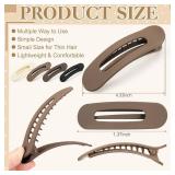 8 PCS Flat Hair Clips, 2 Styles French Claw Clips Strong Hold for Women Girls Thin Hair