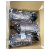 FINESSY Refillable Shampoo and Conditioner Dispenser Wall Bottles with Pump, Bathroom Body Wash Soap and Shampoo Dispenser for Shower Wall 3 Chamber No Drill, Shower Bottles Refillable with Labels