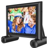 Amada 14 Feet Outdoor Inflatable Movie Screen, Projector Screen with Fast Low-Noise Air, Support Front Rear Projection for Backyard Movie Night, Home Theater, Theme Party, AMPJ04