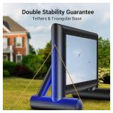 Amada 14 Feet Outdoor Inflatable Movie Screen, Projector Screen with Fast Low-Noise Air, Support Front Rear Projection for Backyard Movie Night, Home Theater, Theme Party, AMPJ04