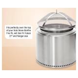 Fire Pit Spark Cover Compatible with Solo Stove Bonfire Size Fire Pit, Easy to Lift Stainless Steel Fire Pit Spark Screen Accessories (Stainless Steel Spark Screen)