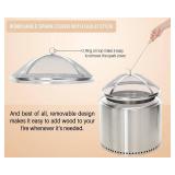 Fire Pit Spark Cover Compatible with Solo Stove Bonfire Size Fire Pit, Easy to Lift Stainless Steel Fire Pit Spark Screen Accessories (Stainless Steel Spark Screen)