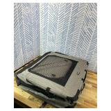 Veehoo 30 inch Folding Soft Dog Crate, 4-Door Portable Collapsible Pet Kennel Travel Dog Crate for Medium Dogs, 5 x Durable Mesh Screen, 600D Oxford Fabric, Indoor & Outdoor Use, Grey, CWB2428CP