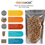 Performore 5 x 8 Inch Stand Up Pouch Bags, Resealable Ziplock Bags For Food Storage, Heavy Duty Mylar Bags, Odor Proof Resealable Bags, Clear Front With Aluminum Foil Back, Heat Sealable, 100 Pack