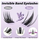 B&Q Fairy Lash Clusters Kit Natural Lashes Clusters Wispy Invisible Band Manga Lashes Individual Lashes Bond and Seal Eyelash Extension Kit Easy Removal (Fairy Kit-8-18MIX)