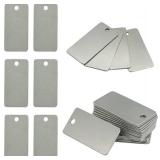 StayMax 50 Pack Engraving Blanks Stamping Blanks Stainless Steel Rectangle Blank Tags 1 Inch x 2 Inch