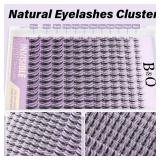 B&Q Fairy Lash Clusters Kit Natural Lashes Clusters Wispy Invisible Band Manga Lashes Individual Lashes Bond and Seal Eyelash Extension Kit Easy Removal (Fairy Kit-8-18MIX)