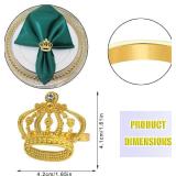 Lelehome Set of 6 Gold Tiara Crown Napkin Rings Rhinestone Wedding Bridal Shower Birthday Party Anniversary Dinner Table Settings Classic Home Decoration