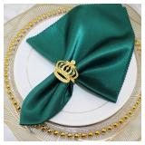 Lelehome Set of 6 Gold Tiara Crown Napkin Rings Rhinestone Wedding Bridal Shower Birthday Party Anniversary Dinner Table Settings Classic Home Decoration