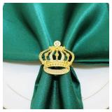 Lelehome Set of 6 Gold Tiara Crown Napkin Rings Rhinestone Wedding Bridal Shower Birthday Party Anniversary Dinner Table Settings Classic Home Decoration