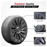 Retails for $150! KAVANIC Fits Tesla Model Y Wheel Cover Hubcap 19 Inch Matte Black Support Logo Symmetry Design (3 PCS) Uberturbine Style for 2020-2024 Model Y Gemini Wheel Cover Replacement