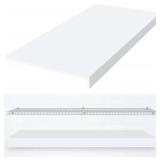 Hoolerry 1 PC Wire Rack Covers 16 x 33 Inch Wood Shelf Covers for Wire Shelving Pantry Shelves Covers Rack Liner Shelf Liners for Bathroom Kitchen Shelving Upgrade, White