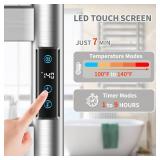 Retails for $190! Heated Towel Rack for Bathroom, Towel Warmer with 10 Bar Flat Rack Large, Electric Hot Towel Rack Wall Mounted, LED Buit-in Timer, Plug-in, Stainless Steel, Fast Heating, Nickel