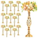 Retails for $156! Rtteri 20 Pcs Metal Flower Arrangement Stand Wedding Flower Centerpieces Stand Elegant Metal Flower Vase Candelabra Candle Holder for Wedding Reception Table Decor Party Hotel Home D