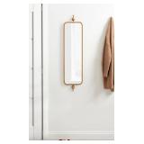 Kate and Laurel Kasota Slim Panel Wall Mirror, 9 x 36, Antique Gold, Glam Tall Wall Decor for Skinny Entryway or Decorative Bedroom