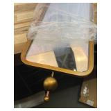 Kate and Laurel Kasota Slim Panel Wall Mirror, 9 x 36, Antique Gold, Glam Tall Wall Decor for Skinny Entryway or Decorative Bedroom