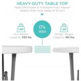 Best Choice Products 32in Bar Height Folding Table, Round Indoor Outdoor Accessory for Patio, Backyard, Dining Room, Events w/Thick Table Top, Metal Frame, Locking Legs, 330lb Weight Capacity - White