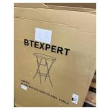 Best Choice Products 32in Bar Height Folding Table, Round Indoor Outdoor Accessory for Patio, Backyard, Dining Room, Events w/Thick Table Top, Metal Frame, Locking Legs, 330lb Weight Capacity - White