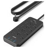 Anker Power Strip Surge Protector (2100J), 12 Outlets with 2 USB A and 1 USB C Port for Multiple Devices, 5ft Extension Cord, 20W Power Delivery Charging for Home, Office, Dorm Essential, TUV Listed
