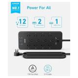 Anker Power Strip Surge Protector (2100J), 12 Outlets with 2 USB A and 1 USB C Port for Multiple Devices, 5ft Extension Cord, 20W Power Delivery Charging for Home, Office, Dorm Essential, TUV Listed
