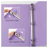 COMIX Standard 3 Ring Binder 1 inch with Clear View Cover, 1" Round Ring View Binder Holds 200 Sheets of US Letter Size Paper for School Office Supplies, 6 Pack (Pale Purple)