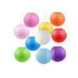 10 Pack 12" Chinese Paper Lanterns Decorative Colorful Chinese Hanging Decorations for Rainbow Party Classroom Ceiling Decoration (Multi-Color, 12-inch, Set of 10)