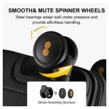 Retails for $153! LEVEL8 Hard Shell Carry on Luggage Airline Approved, Carry-on Suitcases with Wheels, Lightweight Luminous Textured Hardside Travel Bag with Tsa Lock, 20 Inch, Black