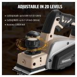 Cordless Electric Hand Planer for Makita (Bare Tool), Brushless Motor, 15000RPM Power Wood Planer with Edge Guide and Dust Bag, 3-1/4 Inch Planing Width, Ideal for Wood Chamfer