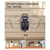 SUNPOW Retractable Garden Hose Reel - 1/2 inch x 50ft Wall Mounted Hose Reel with 3/4 inch Brass Fitting & 10 Function Sprayer Nozzle - Any Length Lock, Auto Rewind System, 180 Swivel Bracket - Grey